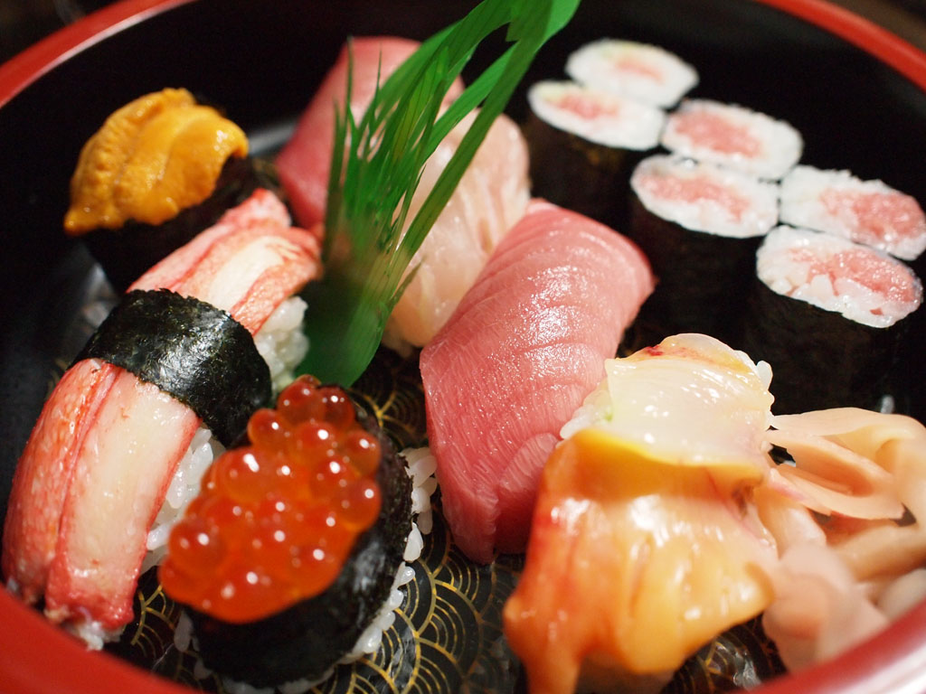 Beautiful sushi arrangement